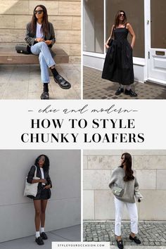 Looking for chunky loafers outfit style inspiration? Get 17+ chic and modern chunky loafers for women outfit ideas that showcase how to style these loafers in spring, summer, fall, and winter. Whether you want a casual look, or something dressy for work, you can learn how to rock the chunky loafers aesthetic! (Chunky loafers street styles) Prada Loafers Women Outfit Winter, Chunky Loafers And Jeans Outfit, Black Loafers Outfit Winter, Chunky Loafers Outfit Casual, Chunky Loafers Street Styles, Loafers And Jeans Outfit, Chunky Loafers For Women Outfit, Loafers And Dress Outfit