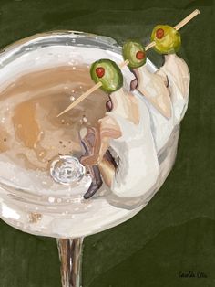 IG: @carolineellisart  Whether it be a decore poster for you bar cart, a statement piece in your dorm room, or a unique retro swimmer ode to the 1960s and 1970s, this olive vodka martini art print is perfect for any occasion. With a pinch of vintage summer slim aarons vibes and the ideal happy hour set up, this cocktail drawing/ illustration is a fabulous representation and rendering of gossiping with the girls. This art print is a digital drawing using watercolor pen brushes on Procreate. Perfect for a home bedroom refresh Funky Vintage Art, Vintage Art Posters Retro Print, Vintage Inspired Art Prints, Unique Wall Art Prints, Olives Wallpaper, Vintage Cocktail Aesthetic, Retro Drawings Vintage, Vintage Cocktail Poster, Vintage Alcohol Posters