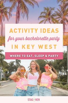 Key West Bachelorette Party City Guide: Itinerary & Activity Ideas Key West Bachelorette Theme, Key West Florida Bachelorette Party, Key West Bachelorette, St Pete Beach Bachelorette Party, Bachelorette Party Key West, Salt Water Therapy, Bachelorette Party Destinations, Bachelorette Party Outfit, Fun Party Themes