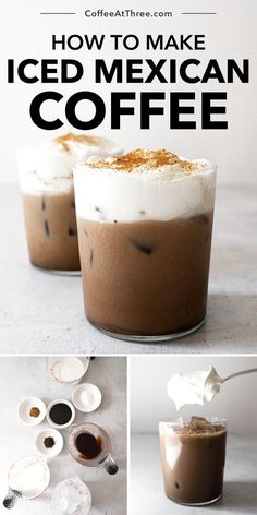 how to make iced mexican coffee with chocolate and whipped cream in the bottom, then topped with marshmallows