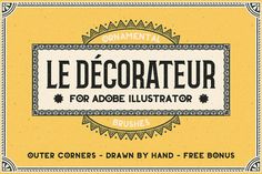 the label for an artisan product, called le decorateur for adobe illustrator