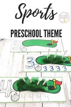 Golf Tee Preschool Activities, Preschool Golf Theme, Sports Theme Classroom Activities, Golf Themed Classroom, Golf Activities For Preschool, Sports Curriculum Preschool, Sports Theme Activities For Preschool, Sports Math Activities Preschool