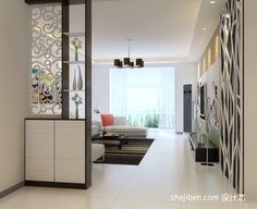 African Decor Living Room, Courtyard House Plans, Living Room Partition, Living Room Partition Design, Door Design Interior, Room Partition Designs, Glass Partition