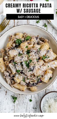 This pasta with sausage and ricotta cheese is made with chicken sausage, cannellini beans and radicchio for a filling and hearty dinner. Healthy Pasta Recipes