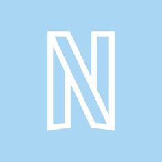 the letter n in white on a blue background