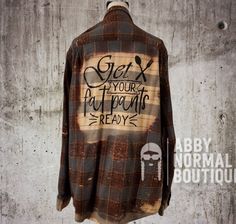 "Get Your Fat Pants Ready" Grab this brand new, re-worked, upcycled, Thanksgiving Christmas Holiday Funny Custom Bleached Plus Size Flannel Shirt! Size 2XL  Super Soft George Brown Plaid Flannel Shirt, NEW/Bleached-Out/Faded Men's 2XL (50-52 Chest)  Nice and long for leggings or your most comfortable feast pants! Long sleeve button-up style with front pockets Cotton Blend Screen-printed back design, will not fade Machine washable (Pre-washed in hypoallergenic detergent) *All custom flannels are Plus Size Flannel, Brown Plaid Flannel, Bleached Flannel Shirt, Holiday Flannel, Bleached Flannel, Christmas Flannel, Black Flannel, Cow Shirt, Blue Shirt Dress