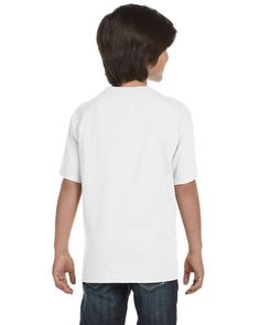 Youth 5.5 oz., 50/50 T-Shirt - WHITE - S | Gildan Youth 5.5 oz. 50/50 T-Shirt in White Size Small | Cotton Polyester Popular Colors, Home T Shirts, Carolina Blue, 50 50, Shirt White, Cotton T Shirt, Custom Tshirts, Different Colors, White Undershirt