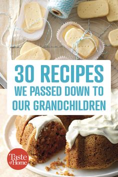 the cover of 30 recipes we passed down to our granddaughter