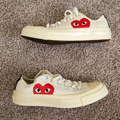 Converse Play Comme Des Garcons Womens Size 7 Gently Used Converse Play Comme Des Garcons, Converse Play, Play Shoes, Play Comme Des Garcons, Comme Des Garcons Play, Converse, Size 7, Womens Sizes, Women Shoes