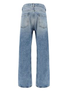 Maison Margiela contrast-pocket straight-leg Jeans | Blue | FARFETCH Classic Light Wash Flare Jeans With Five Pockets, Faded Flare Jeans With Straight Hem, Denim Flare Jeans With Five Pockets And Straight Hem, Light Wash Straight Hem Jeans With Five Pockets, Blue Jeans With Five Pockets And Straight Hem, Straight Leg Jeans, Leg Jeans, Straight Leg, Blue