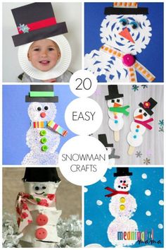 snowman crafts for kids that are easy to make and great for the winter holidays