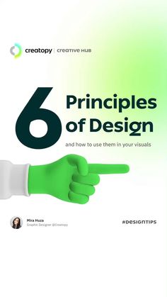 the book cover for 6 principals of design and how to use them in your visual arts