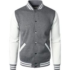 65% Cotton, 35% Polyester Buckle Closure Machine Wash Features:Contrast Long Sleeves,Ribbed Stand Collar & Cuffs, Two Front Pockets. The Classic Design Of The Letterman Jacket, Button-Down Closure Fabric: 65% Cotton, 35% Polyester, Soft Cotton Blend Fabric, High Quality And Comfortable. Cotton Jackets Provide Warmth In Spring, Autumn/ Early Winter Days. Fit: Slim Fit Design, If You Prefer A Loose Style, You Could Choose A Size Larger Than Usual Occasion:Suitable For Spring, Autumn, Casual Occasi Winter Varsity Jacket With Baseball Collar And Pockets, Winter Varsity Jacket With Button Closure, Winter Varsity Jacket With Button Closure And Long Sleeves, Classic Cotton Outerwear For College, Fall Outerwear With Baseball Collar And Button Closure, Winter Cotton Varsity Jacket With Stand Collar, Winter Outerwear With Button Closure And Baseball Collar, Gray Winter Outerwear With Button Cuffs, Winter Cotton Varsity Jacket With Button Closure