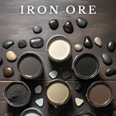 the cover of iron ore, which includes several different shades of gray and white paint