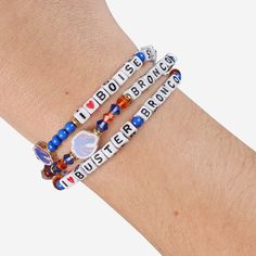 Accessorize and maximize your fandom while impressing your fellow fans with this Boise State Broncos 3 Pack Friendship Bracelet. These matching friendship bracelets have an all-over team-colored design and team logo displays, which makes them the perfect way to show your support for the Boise State Broncos and get in on the latest accessory craze. Every bead bracelet design is the perfect addition to your outfit, whether you’re heading to the game, watching at home, or just hanging out with frie Broncos Colors, Matching Friendship Bracelets, Cool Friendship Bracelets, Make Friendship Bracelets, Boise State Broncos, Friendship Bracelets With Beads, Boise State, Beads Bracelet Design, Our Friendship