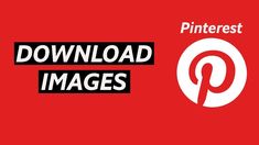 the pinterest logo is shown on a red background with black and white text