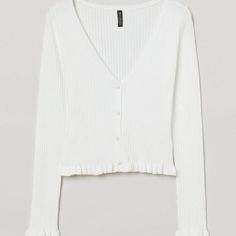 -New Without Tags! -Marked As Size M But Can Fit An S H&m V-neck Sweater For Spring, Casual H&m V-neck Cardigan, H&m V-neck Cardigan For Spring, H&m V-neck Spring Cardigan, Purple Lady, Cardigan White, Fitted Cardigan, Cardigan Top, V Neck Cardigan