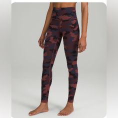 Nwot Lululemon Wunder Under Tight 25” Size 6 Heritage 365 Camo Smokey Red Night Sea Multi Lululemon Camo Print Leggings, Lululemon Athletica, Pant Jumpsuit, Camo, Tights, Pants For Women, Size 6, Leggings, Grey