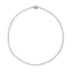 This 15 inch diamond tennis necklace is perfect for the bride on her special day and everday after.  With 5.5-5.75 cts of sparkling G-H diamonds, this necklace is dainty enough to be layered and a wow piece on its own. Made to resist flipping. Can be made in 14 or 16 inches,(allow 3 weeks) Rose Gold Diamond Tennis Necklace With Accents, Rose Gold Tennis Necklace With Diamond Accents, Rose Gold Round Tennis Necklace As A Gift, Rose Gold Diamond Tennis Necklace With Brilliant Cut, Rose Gold Single Strand Necklace For Anniversary, Rose Gold Diamond Tennis Necklace For Anniversary, Rose Gold Diamond Tennis Necklace For Formal Occasions, Rose Gold Brilliant Cut Tennis Necklace For Anniversary, Classic Rose Gold Tennis Necklace Gift