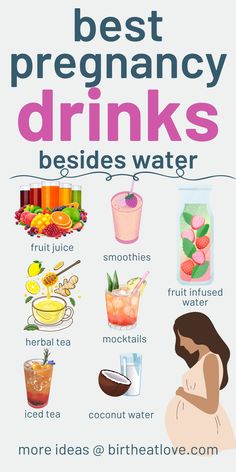 a poster with the words best pregnancy drinks