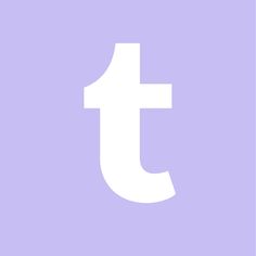 the letter t is shown in white on a purple background