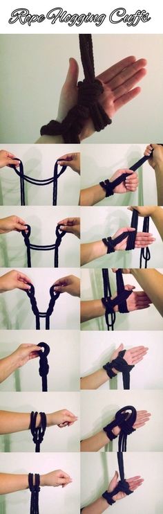 the instructions for how to tie an armband with scissors and rubber bands on it