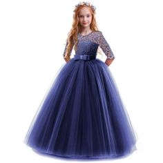 Design: Elegant flower girls dresses for weddings lace half sleeve princess formal long maxi evening prom ball gown birthday party full length dress for kids junior girls, floral lace, hidden back zipper closure, featuring beautiful design. Your little princess will be thrilled with this gorgeous floral lace bow layered tulle tutu dress.  Features: Cute child toddler long prom dresses for girls. O neck, high-waisted design, half sleeves, floor length, hollow out floral lace spliced, back zipper, a bow bow-knot decor at waist, hidden back zipper closure. Little/big girls maxi summer dresses tutu skirt sleeveless clothes for girls.  High Quality Material: Polyester+Cotton, beautiful and gorgeous design, high quality material, comfortable to wear. This princess floral lace chiffon floor lengt Toddler Pageant Dresses, Lace Dress For Kids, Elegant Flower Girl Dress, Girls Birthday Party Dress, Formal Ball Gown, Girls Lace Dress, Ball Gowns Princess, Girls Pageant Dresses, Prom Ball Gown