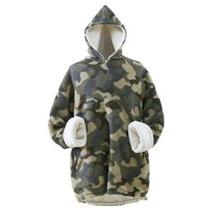 Let ultimate comfort embrace you with this Swift Home Patterned Sherpa Wearable Throw Blanket Hoodie. Let ultimate comfort embrace you with this Swift Home Patterned Sherpa Wearable Throw Blanket Hoodie. FEATURES Oversized attached hood to keep you warm Features a fluffy patterned sherpa outer layer and soft flannel inner layer Large hidden side pockets allows for easy storage of items Fade resistant One size fits most; suitable for young adults, women and men Size: 34" W x 40"LCONSTRUCTION & CA Blanket Sweater, Blanket Hoodie, Hoodie Green, Cozy Pullover, Camo Colors, Wearable Blanket, Oversized Pullover, Green Camo, Soft Flannel