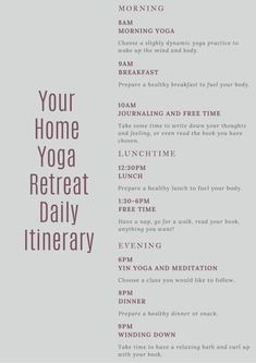 Home Yoga Retreat, Diy Yoga Retreat At Home, Retreat Spiritual, Yoga Retreat Ideas, Yoga Schedule, Yoga Lifestyle Inspiration, Dynamic Yoga, Diy Yoga, Yoga Love