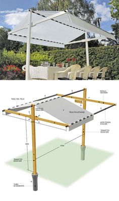 an outdoor table with measurements for the top and bottom part of it, in front of a