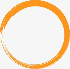 an orange circle drawn with a brush