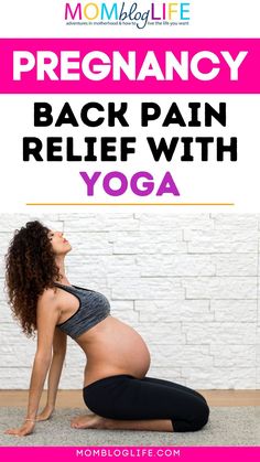 pregnant woman practicing back pain relief with yoga