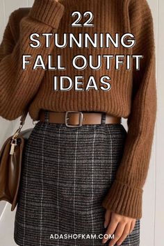 Happy Fall! It is the best time of the year! This is absolutely my favorite season in the fashion sense! I love Fall fashion! I have been looking for inspiration on styling skirts and found so many good ones, I just had to share! Stunning Fall skirt outfit ideas you'll love! Fall outfits. Fall. Fall aesthetic. Autumn aesthetic. Fall outfits women. Outfit ideas. Fashion. Fall outfit ideas. Fall outfits skirts. Fall skirt outfits. Fall Outfit Plaid, Cute Autumn Outfits Casual, Fall Winter Skirt Outfits, Black Velvet Skirt Outfit Fall, Cute Layered Fall Outfits, Boucle Skirt Outfit, Skirt With Loafers, Fall Outfits Women Preppy, Cognac Skirt Outfit