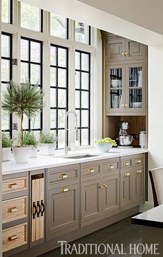 a kitchen filled with lots of counter top space