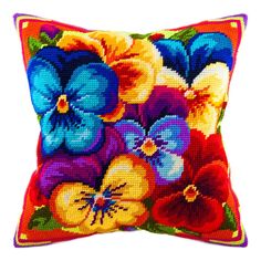 a colorful pillow with flowers on it and the price is $ 3, 800 00