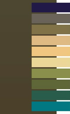 the color scheme is brown, blue, and green with horizontal lines on each side