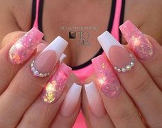 Amazing Nail Art Made Using Tones Products Nails Ideas Coffin, Nails Ombré, Bling Nail Art, Nail Art For Kids, Her Nails, Elegant Nails, Glitter Nail Art