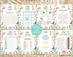 dinosaur themed baby shower game with instructions