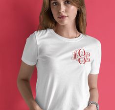 Monogram T-shirt Buyer Instructions: 1. Make Shirt Color Selection. 2. Select Size. 3. In The Buyer Note Section....Please include the following information: Monogram Initials FIRST name initial: LAST name initial: MIDDLE name initial: Your Initials Will Appear in This Order With Your Last Name Initial Being the Largest Letter in Center. Monograms: Commercial Grade HTV Applied With Professional Heat Press Shirt: The Bella Canvas t-shirt feels so soft and light and has just the right amount of st White Monogram Crew Neck T-shirt, White Cotton T-shirt With Monogram Print, Monogrammed Short Sleeve Cotton T-shirt, White Monogram T-shirt With Crew Neck, White Monogrammed Short Sleeve Top, White Monogram Short Sleeve Top, White Monogram Crew Neck Top, Short Sleeve Cotton Monogram Top, Short Sleeve Cotton Tops With Monogram