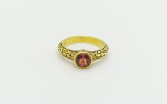 Šepkus R-42M 18K Yellow Gold Pink Tourmaline Ring Pink Tourmaline Ring, Pink Tourmaline