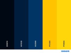 an image of the color scheme for interior paint colors, including yellow and dark blue