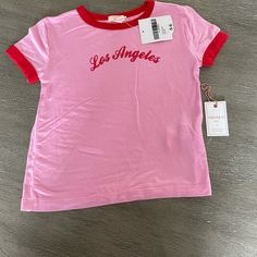 Girls Size 5/6 Los Angeles Tee From Forever 21 Kids Bundle 5/$30 Fitted Short Sleeve T-shirt For Playwear, Trendy Cotton T-shirt For Playwear, Red Summer Playwear T-shirt, Red T-shirt For Summer Playwear, Basic Pink Summer Shirt, Pink Tops With Letter Print For School, Pink Letter Print Tops For Playwear, Pink Summer School Tops, Pink Short Sleeve Tops For Playwear