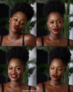 Dark Lipstick On Dark Skin, Black Skin Natural Makeup, Colored Lipstick On Black Women, Simple Black Women Makeup, Simple Wedding Makeup Natural Looks Black Women, Red Lips For Black Women, Black Woman Lipstick, Dark Red Black Women, Dark Skin Red Lip Makeup