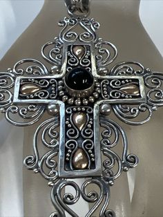 Check out Great Large Filigree Sterling Silver 18K gold Cross Pendant black onyx Suarti, the latest item I added on eBay! #eBay #eBaySeller Antique Jewelry Necklace, Gold Cross Pendant, Gold Cross, Black Onyx, Vintage Watches, Cross Pendant, Costume Jewelry, Antique Jewelry, Vintage Antiques