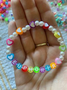 You are the cause of my Euphoria Colorful bracelet! Every order comes with a surprise (sticker, photocard or both). Made with Love by Army  <3 White Kpop Name Bracelet As Gift, White Kpop Style Name Bracelet Gift, Rave Candy, Bts Euphoria, Bts Bracelet, Concert Ideas, Colorful Bracelet, Bracelet Love, Amazing Cosplay