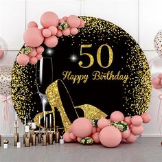 a 50th birthday party with balloons and decorations