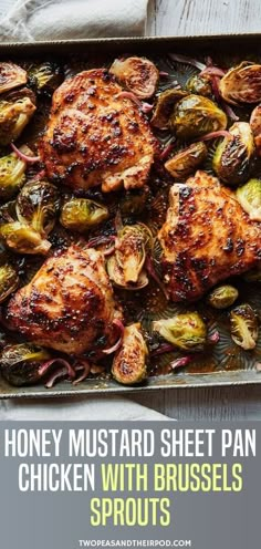 honey mustard sheet pan chicken with brussel sprouts