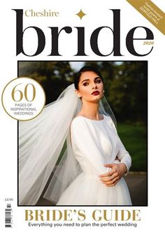 the bride magazine cover features a woman in a white dress and veil on her head