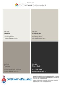 the color scheme for sherylin - williams's new paint colors, which are available