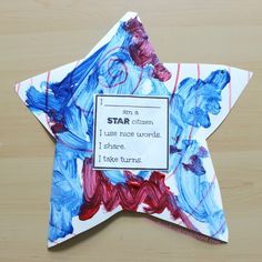 a star shaped paper craft with words written on it